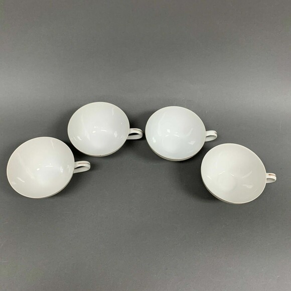 Touch of Gold Embassy Cups White Border Design Gold Trim Lot of 4 - Picture 5 of 12